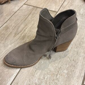 Taupe suede ankle boots